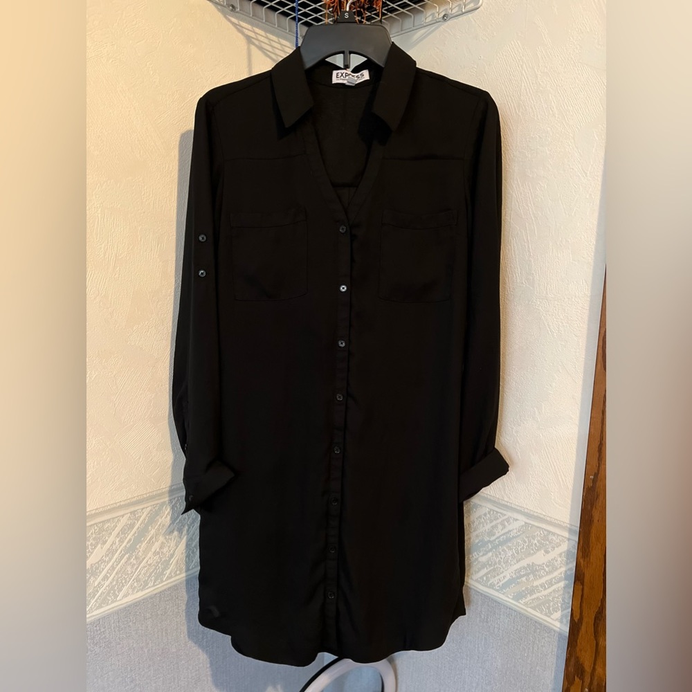 Express button down black shirt